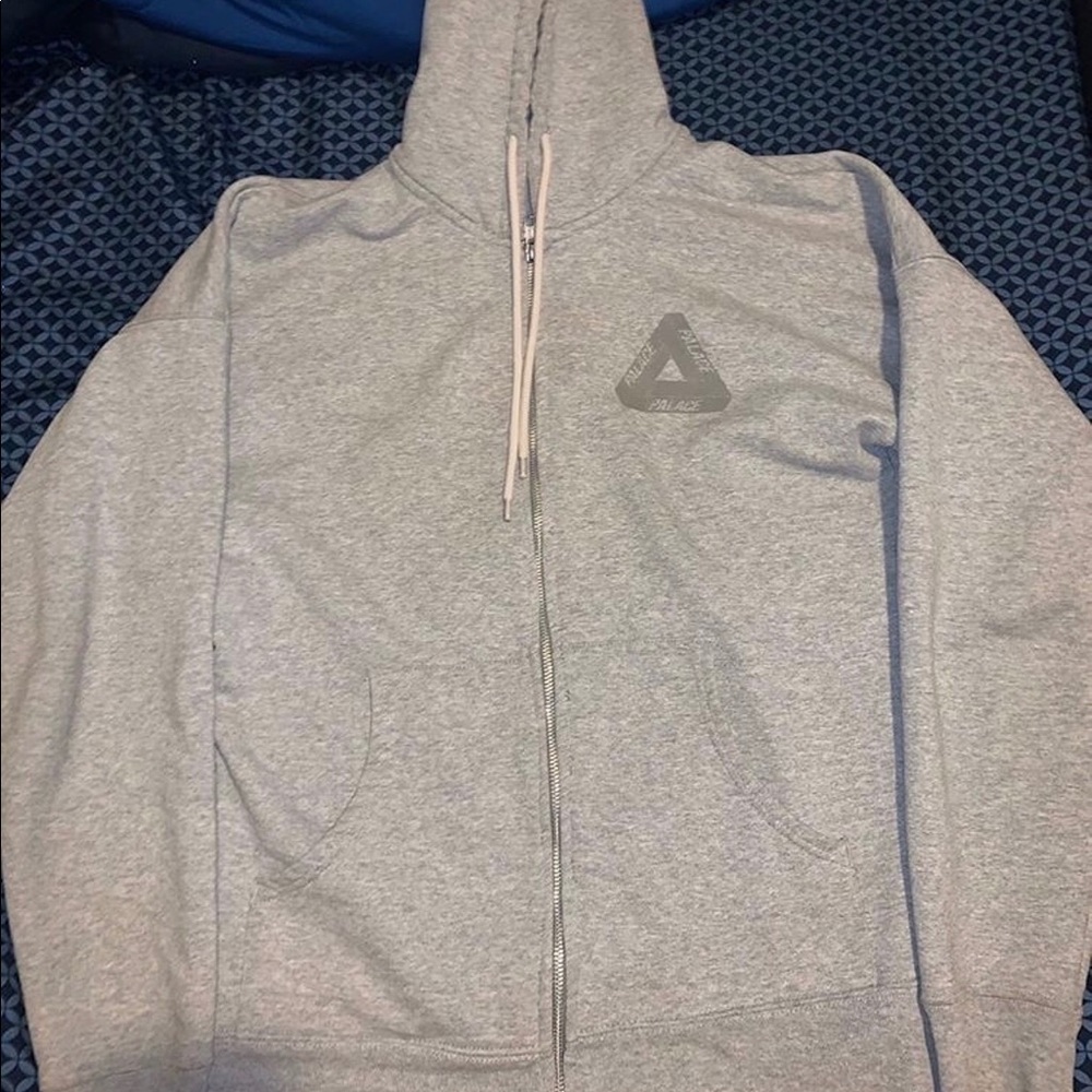 Palace Olympic grey zip up hoodie